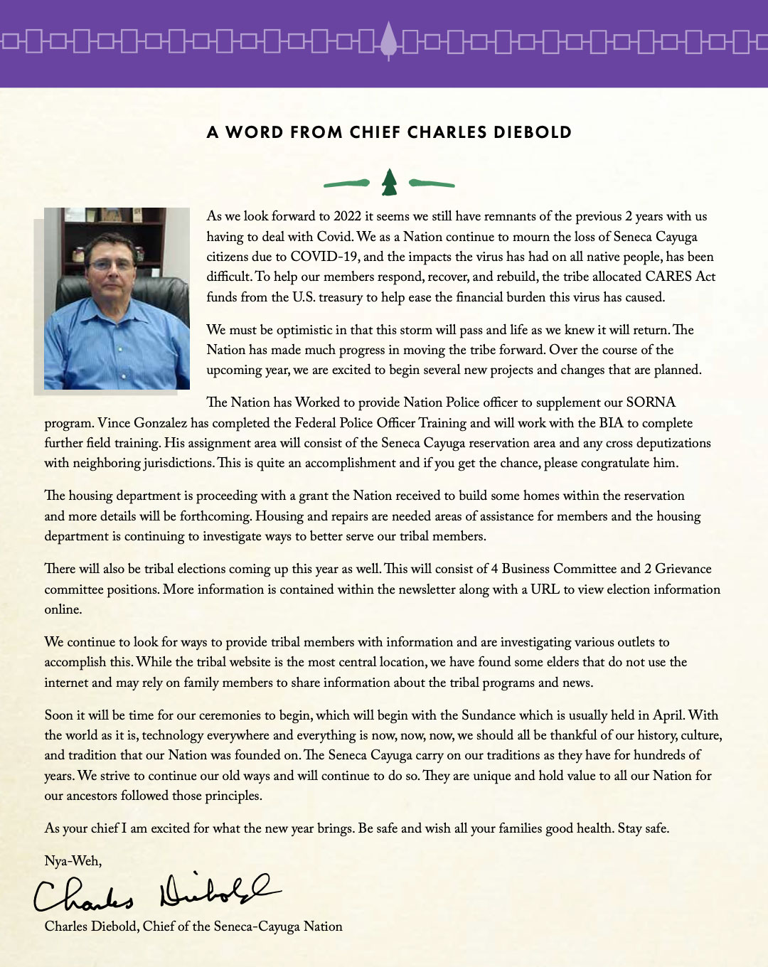 Letter from the Chief - January 2022