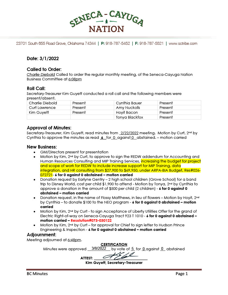 BC Minutes 3.1.22