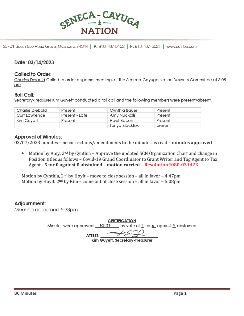 BC Minutes 3.14.23