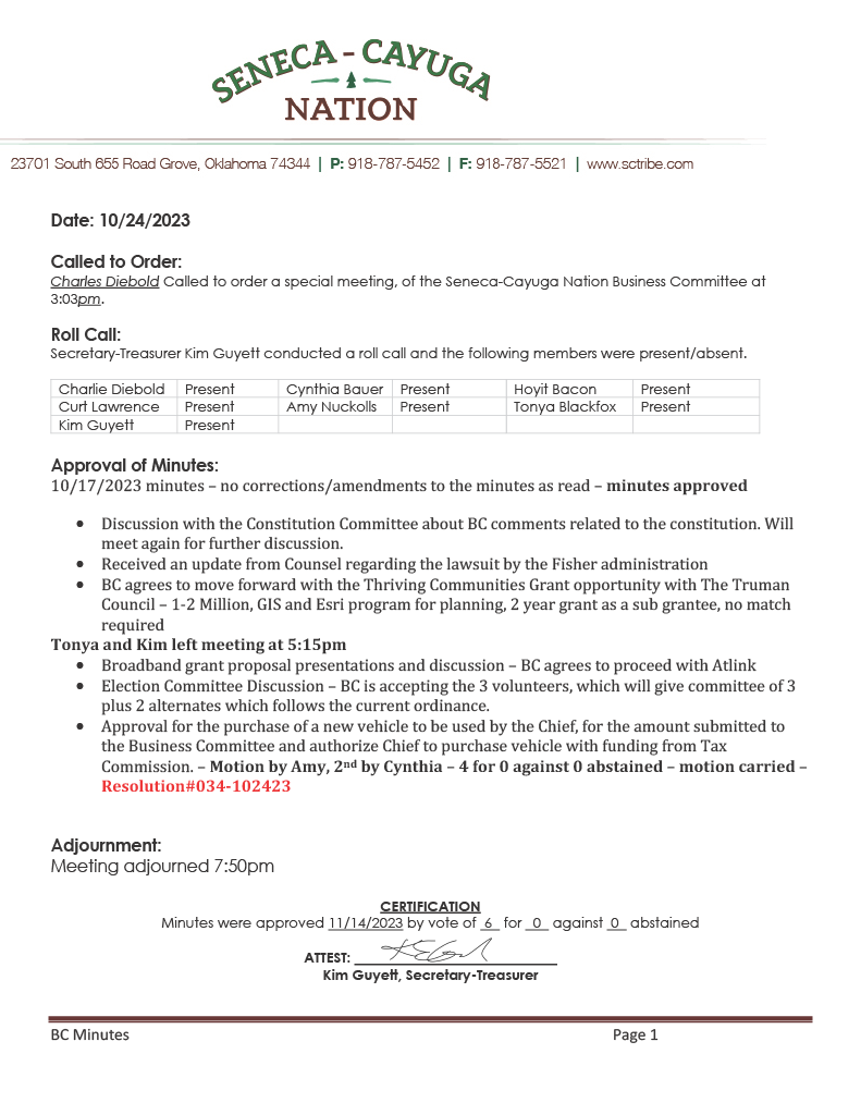 BC Minutes  10.24.23